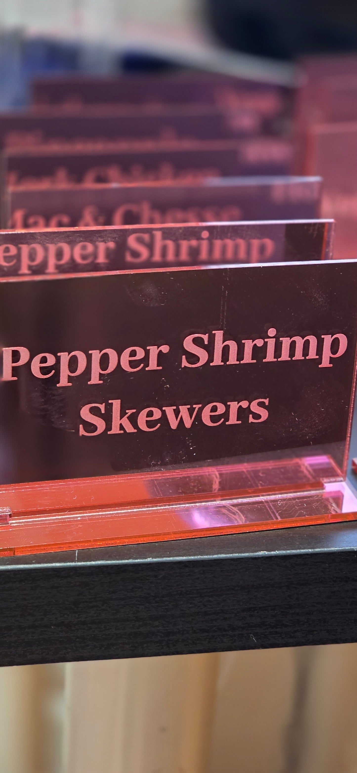 Acrylic Buffet Food Labels